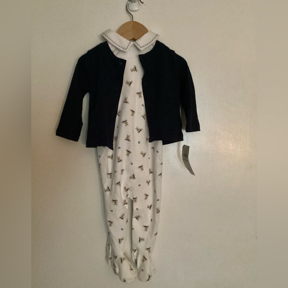 Ralph Lauren Navy and White Infant Set